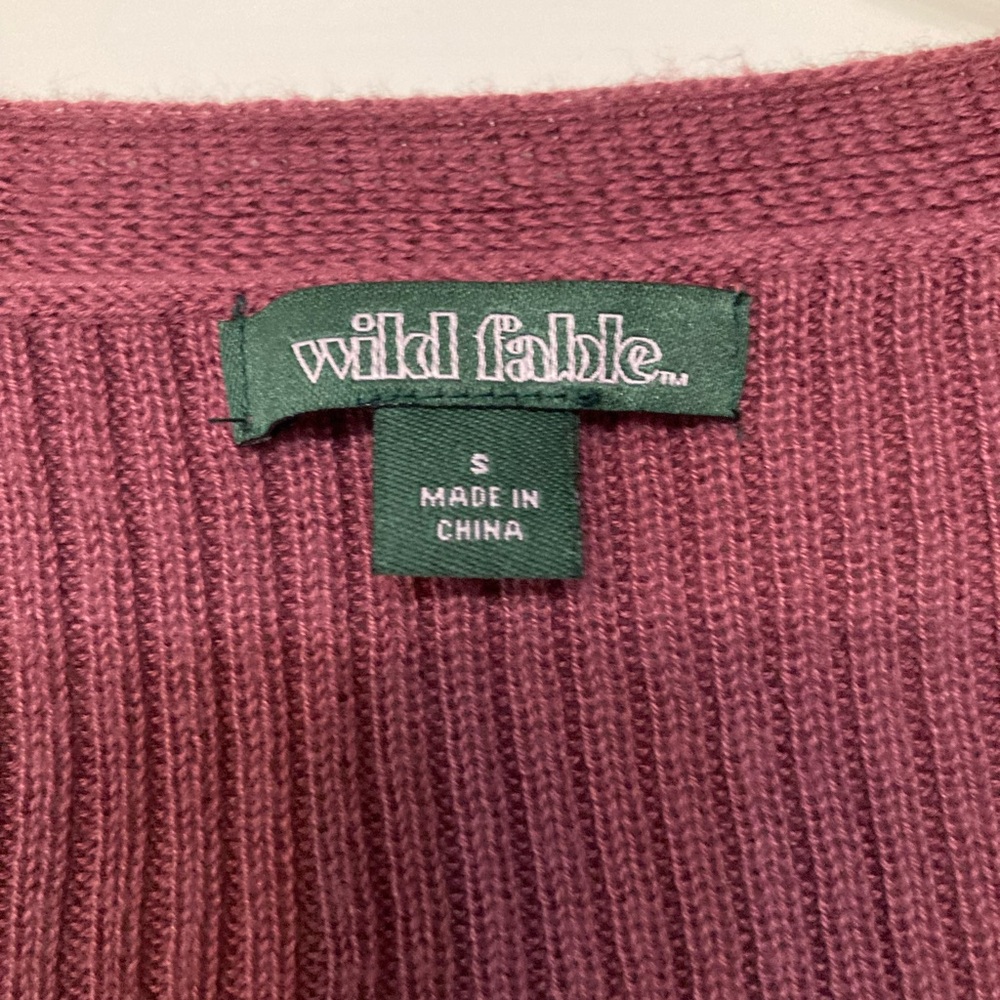 Wild Fable Mauve crop top button down long sleeve sweater - Picture 9 of 9
